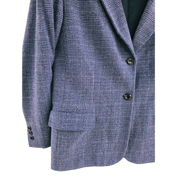 Pendleton VTG 90s Purple Glen Plaid Wool Blazer Jacket  & Pants Suit 10 Petite - Picture 11 of 13